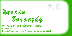martin boroczky business card